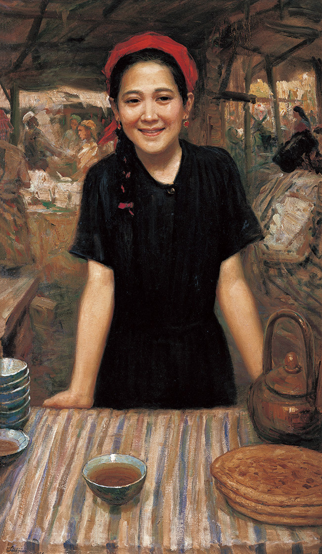 賣茶的女孩104×61cm